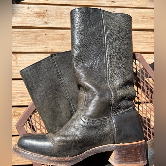 Frye Dark Leather Heeled Boots - Picture 10 of 16